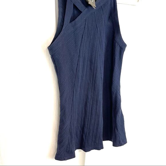 Anthropologie One September Ribbed blue tank - Picture 5 of 6